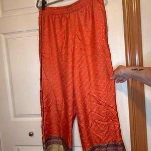 J. Crew 100% Silk Pants - Brilliant Sunset Multi - 10 - Like New